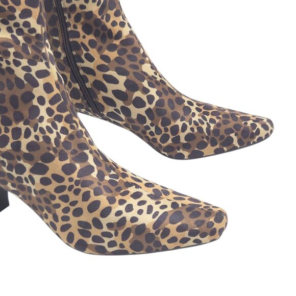 IMPO Stretch Namora Knee High Boots Cheetah Leopard Print Kitten Heel Zipper 10M - Picture 12 of 16